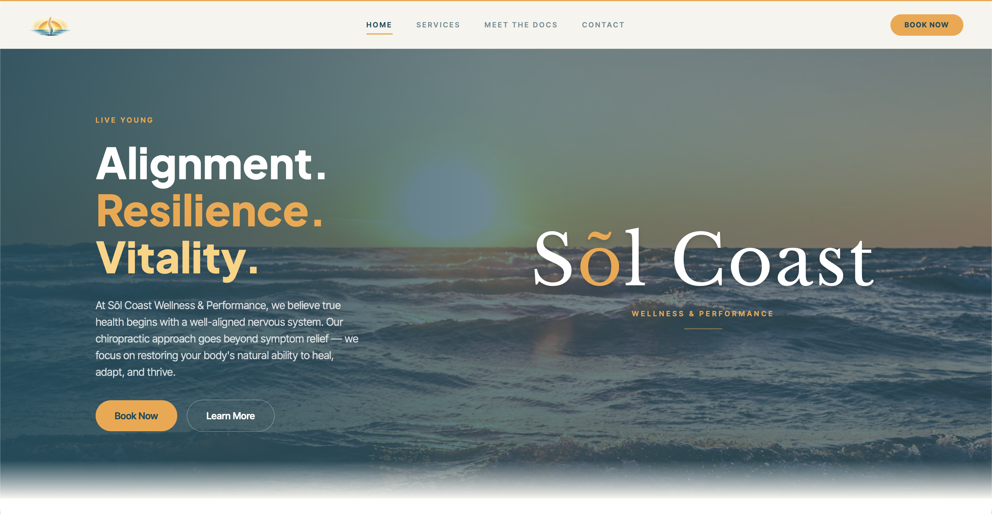 Sol Coast Chiropractic website screenshot